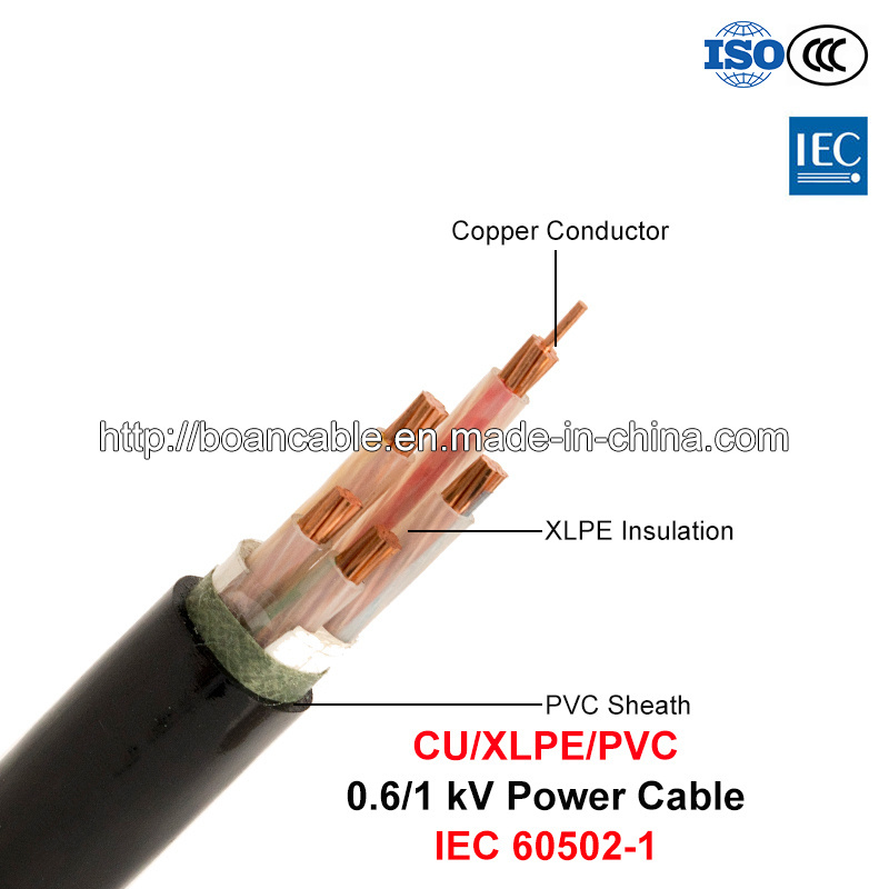 
                                 Cu/XLPE/PVC, câble d'alimentation basse tension, 0.6/1 Kv (IEC 60502-1)                            