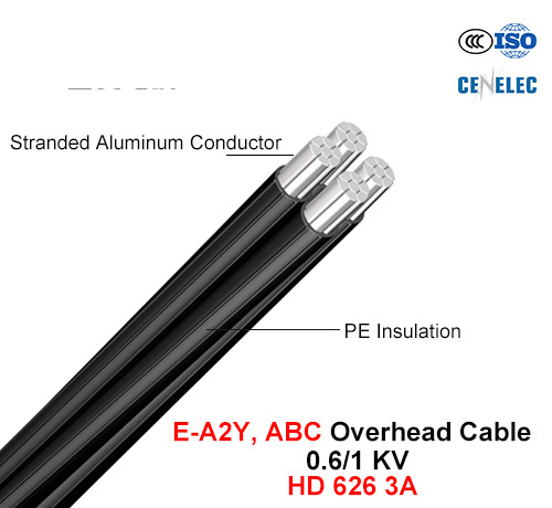 E-A2y, 0.6/1 Kv, Al/UV-XLPE, ABC/Overhead Cable (HD 626)