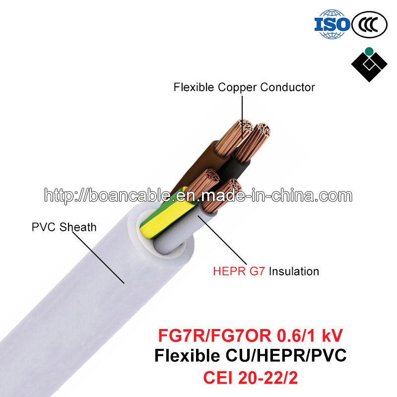  Fg7r/Fg7or, Rubber Cable, 0.6/1 Kv, Flexible Cu/Hepr/PVC (CEI 20-22/2)