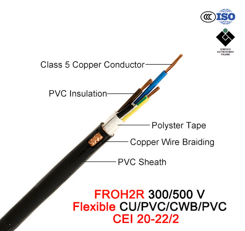 Froh2r, Control Cable, 300/500 V, Flexible Cu/PVC/Cwb/PVC (CEI 20-22/2)