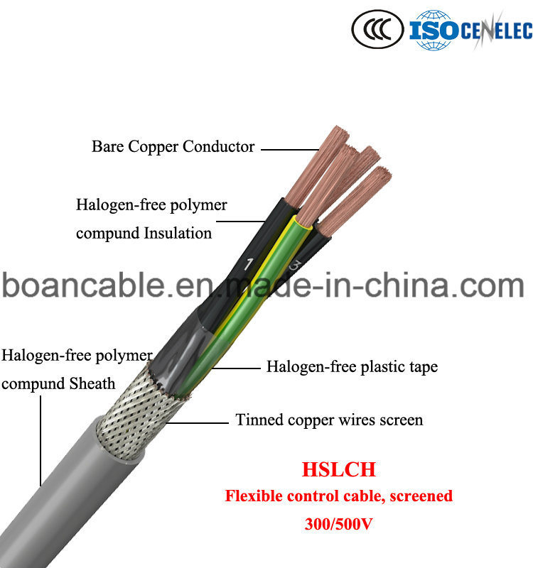  Halogen-Free Hslch, сигнальный кабель с концентрическим продуктивной Cu проводника. 300/500V