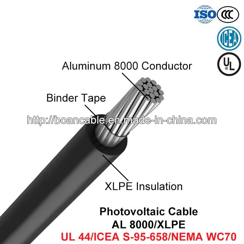  Photovoltaic Cable, Power Cable, Al 8000/XLPE (UL 44/ICEA s-95-658/NEMA WC70)