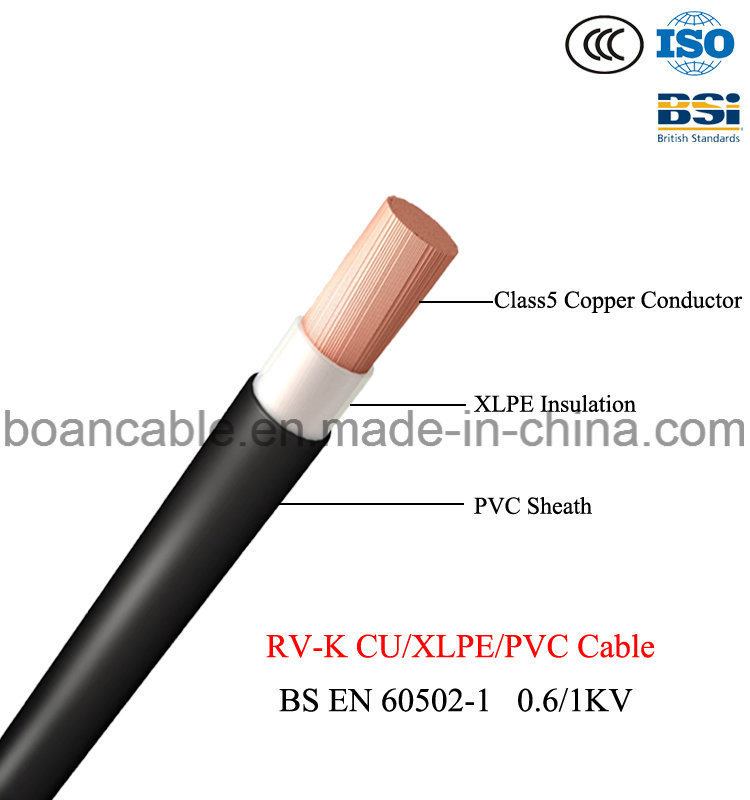  Tubo VD-K, Cu/XLPE/cabo de PVC, 0.6/1kv, BS EN 60502-1