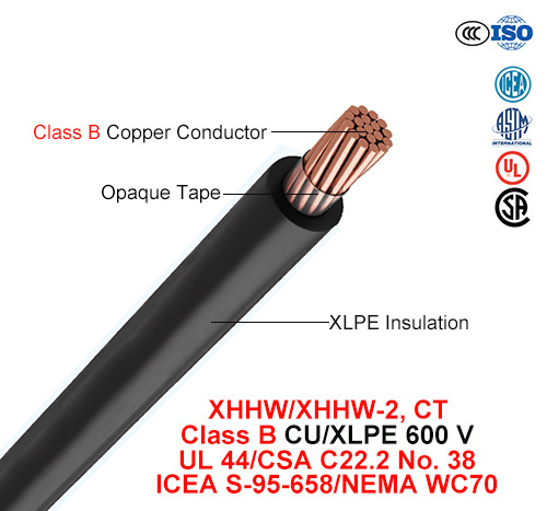 Xhhw/Xhhw-2 CT, Building Wire, 600V, Cu/XLPE (UL 44/CSA C22.2/ICEA S-95-658/NEMA WC70)