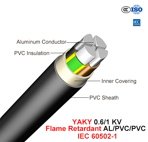 Yaky, Power Cable, 0.6/1 Kv, Flame Retardant Class C Al/PVC/PVC (IEC 60502-1)