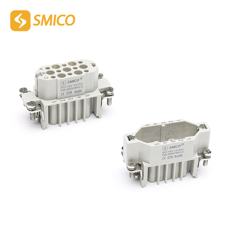 HD-015-Mc/FC Surface Mounting Crimp Terminal 15 Pin Male Female Similar Harting Heavy-Duty Connector