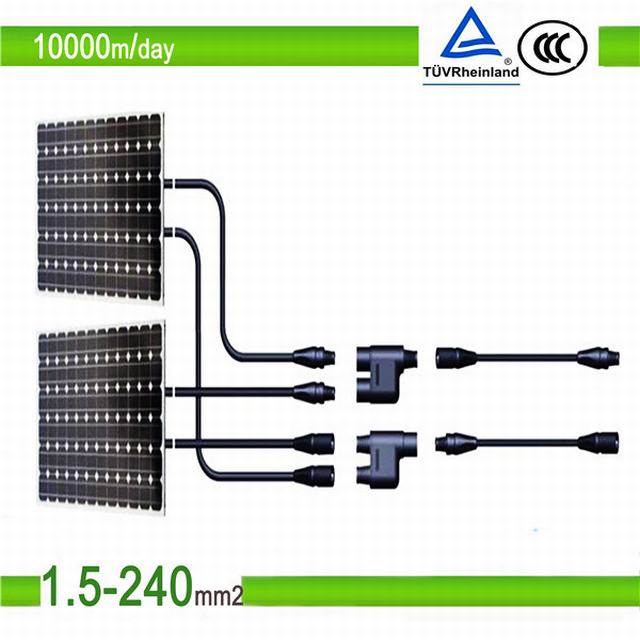  Aprobación TÜV de alta calidad impermeable DC Conector de cable de 4mm2 de Solar