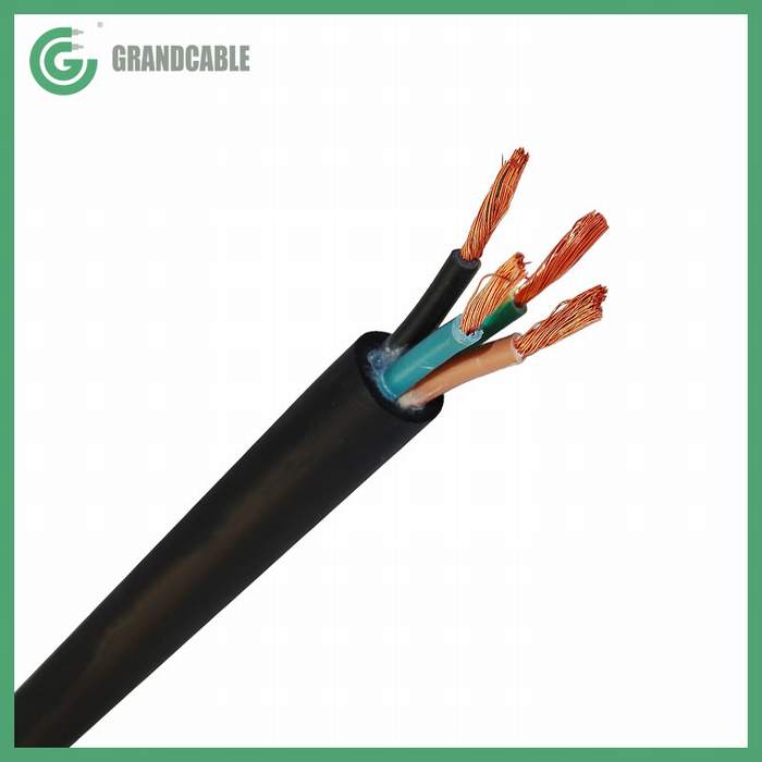 Flexible Electrical Copper Conductor Rubber Cable, 4X16mm2, 450/750V H07RN-F