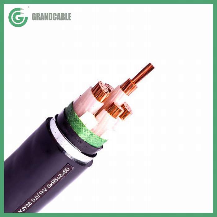 
                                 Conductor de cobre de baja tensión aislamiento XLPE Cable de alimentación 4x240mm2 de cinta de acero Vehículos blindados de la IEC 60502-1                            