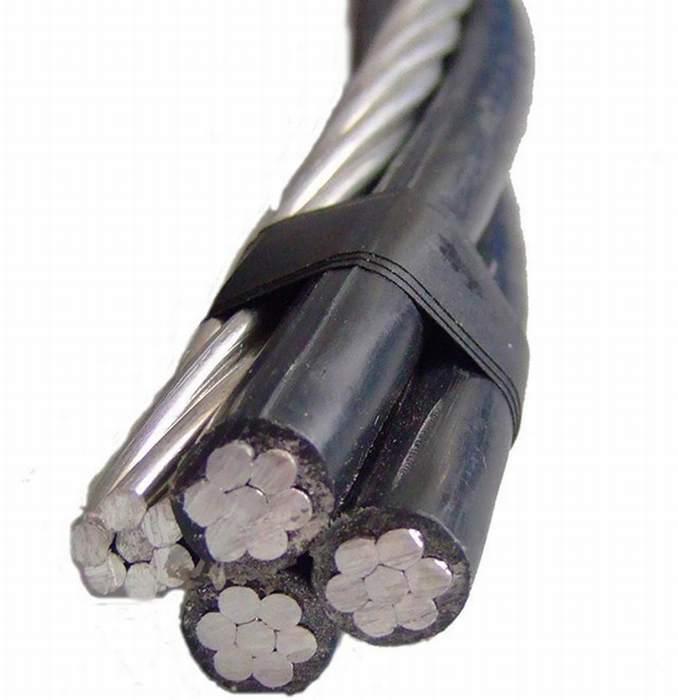 
                                 Niederspannungs-Aluminiumleiter XLPE PET Kurbelgehäuse-Belüftung obenliegendes Absinken des Service-3*120+120sqmm zusammengerolltes ABC-Isolierluftkabel                            