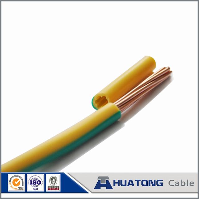 PVC Insulated Cable Copper Conductor Yellow Green Wire Grounding Wire