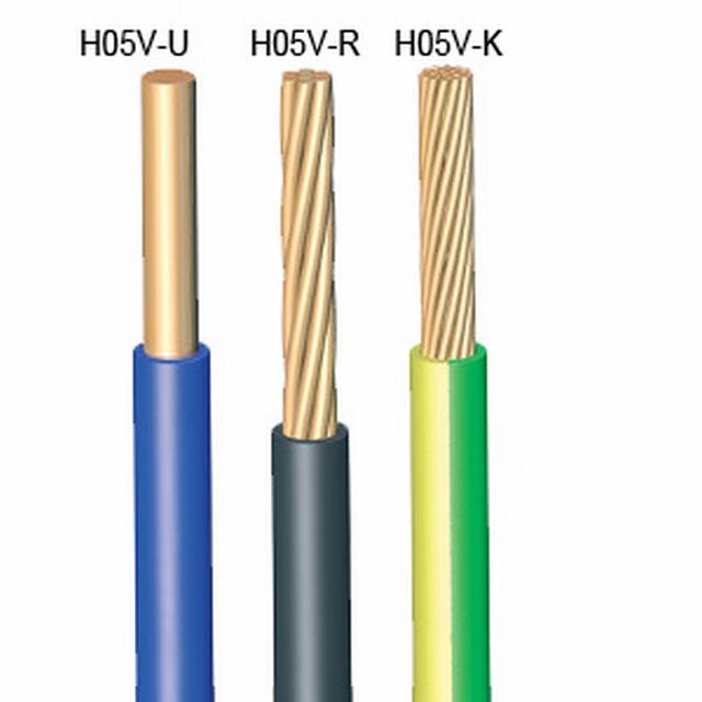 
                                 H07V-K de la instalación de cable aislado con PVC flexible y cables                            