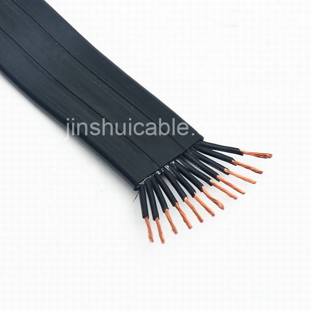  Coeurs isolés de PVC multi câble plat flexible