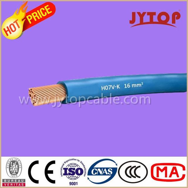  H05V-K, H07V-K de cuivre isolés en PVC souple simple coeur de fils et câbles