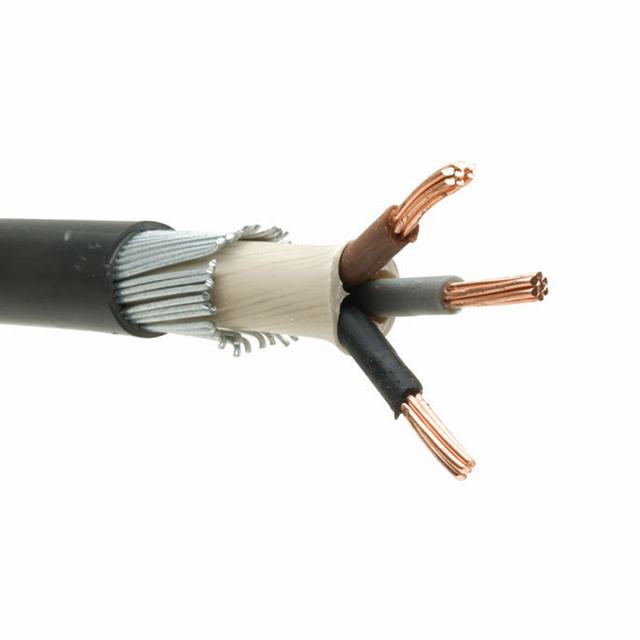  De 3 Núcleos de baja tensión XLPE de cobre/aislamiento de PVC Cable reforzado con alambre de acero