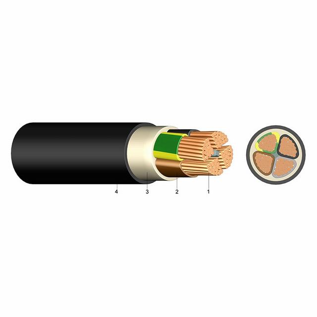 Nyy, Nyy-J, Nyy-O Copper PVC Insulation Flame Retardant PVC Sheath Power Cable