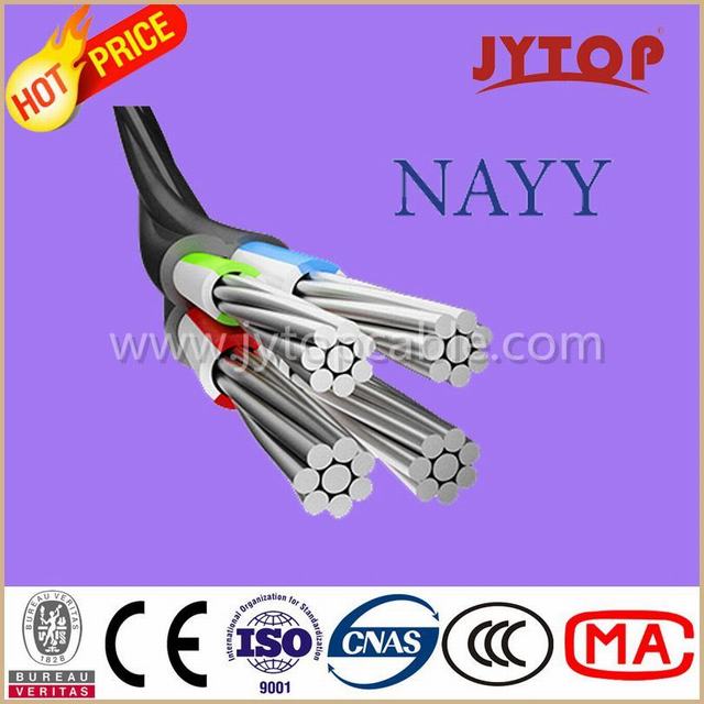  Câble d'aluminium Nayy Yavv Câbles isolés en PVC avec conducteurs en aluminium