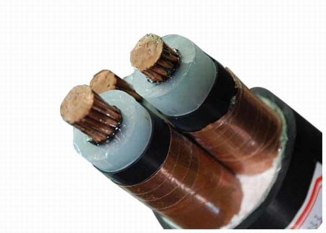  3 conducteurs isolés en polyéthylène réticulé Câble à gaine PVC avec ruban de cuivre de l'écran Câble d'alimentation moyenne tension