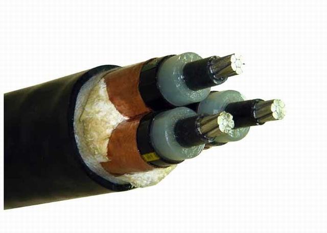  Câble électrique 33kv blindé 3 conducteurs 185mm2 Al / XLPE / PVC l'impression d'encre