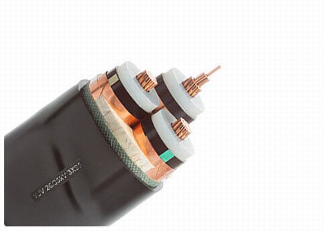 Tres principales proyectó Cable de alta tensión XLPE de aislamiento del 99,99% de cobre 26 / 35kv