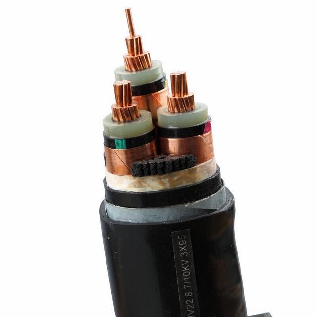 
                                 Cinta de acero de 11kv Conductor de cobre blindado XLPE de pantalla / Cable de alimentación aislado con PVC                            