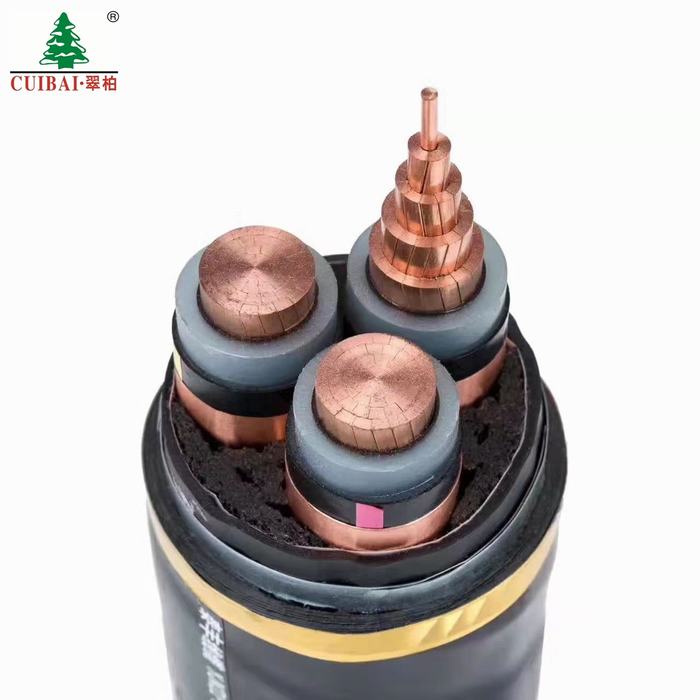 
                                 Conductor de cobre de 3 núcleos blindados de media tensión del cable de alimentación cable aislado XLPE                            