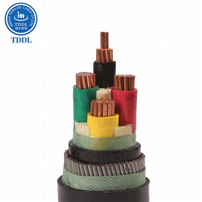 
                                 0.6/1kv-3+1 Core condutores de cobre com isolamento de PVC blindados de arame de aço revestido de PVC Nyry do cabo de alimentação                            