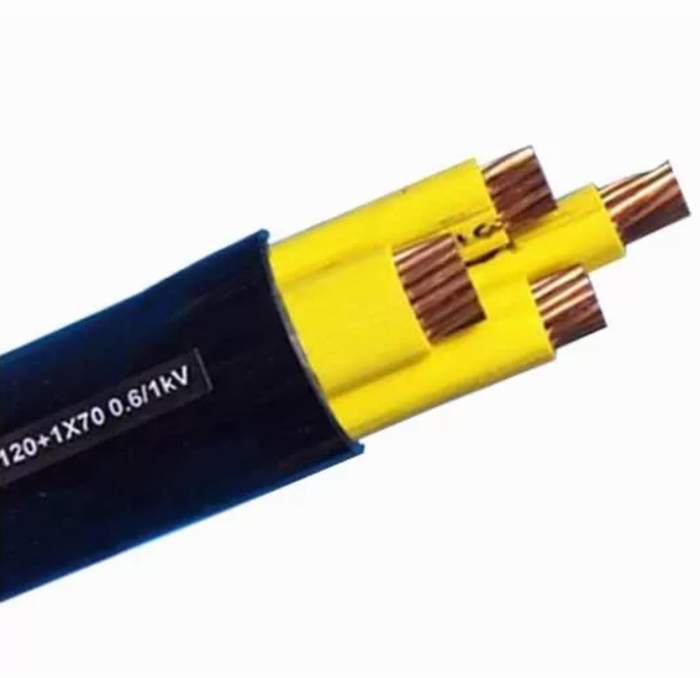 
                                 0.6/ 1kv de cuatro núcleos Cu/PVC/PVC cables con aislamiento de PVC amarillo para la transmisión de potencia                            