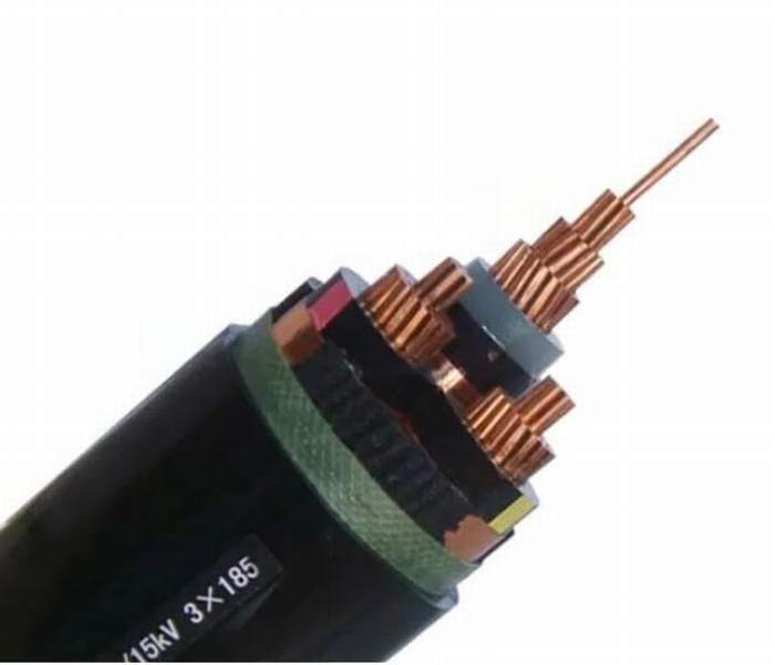 
                                 3 Isolierenergien-Kabel Kern-mittleres Spannungs-Kupfer-Band-Bildschirm Belüftung-XLPE Kabel                            