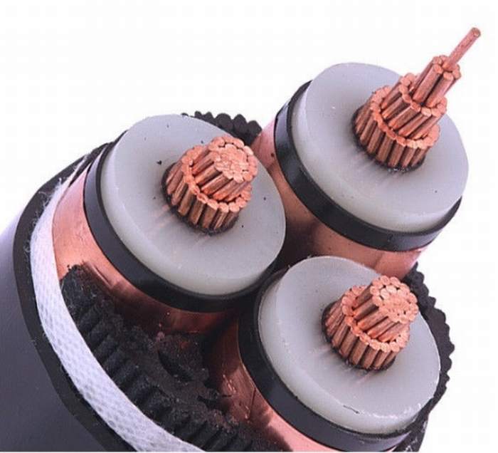 
                                 33kv XLPE tres núcleos aislados de Conductor de cobre del cable de alimentación de voltaje medio                            