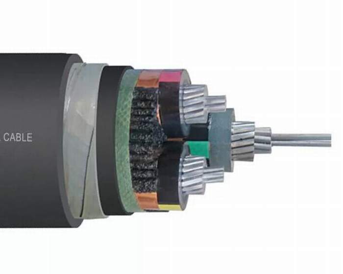 
                                 Al/XLPE/sta/PVC blindés câble électrique à trois conducteurs en aluminium de la phase d'isolement en polyéthylène réticulé câble haute tension                            