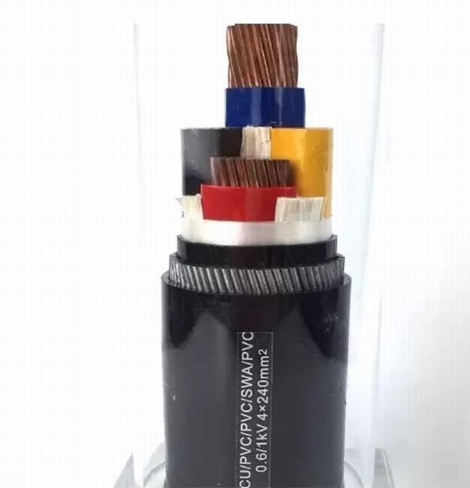 Copper Conductor LV Swa Armoured PVC Insulated Cables 4 Cores Steel Wire Armored Cable 4X240mm2