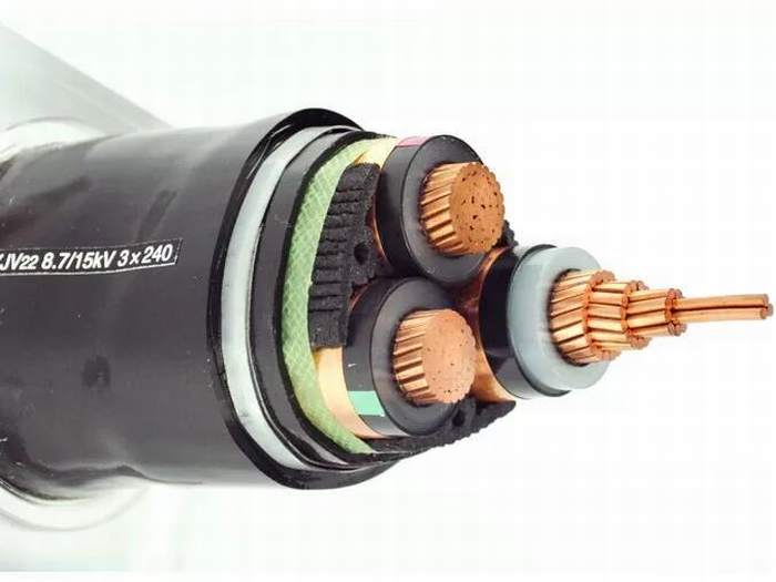 
                                 Cu/XLPE/sta/PVC Câble électrique blindé 3 conducteurs blindés de bandes en acier câble haute tension                            