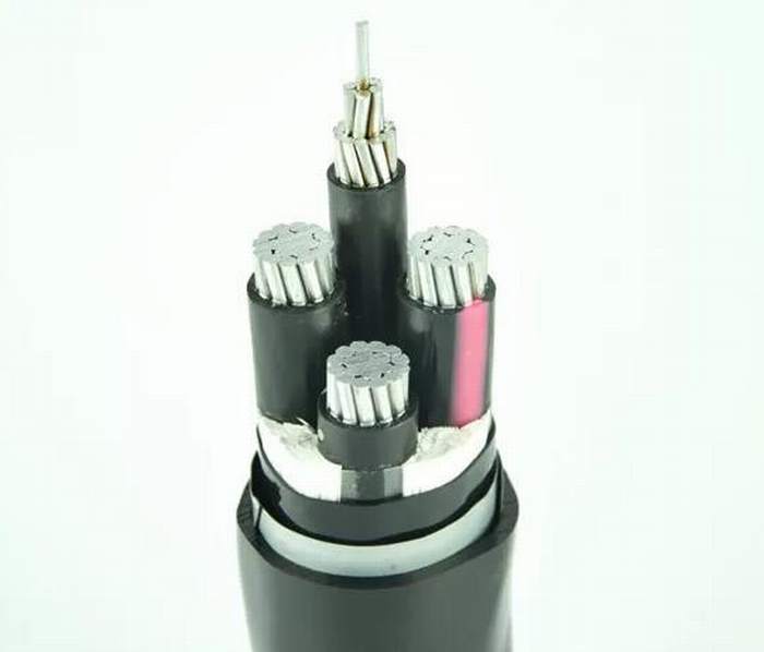
                                 Basse tension du câble électrique blindé en aluminium 3+1 Core Al/PVC/câble d'alimentation en PVC avec l'Armure de bandes en acier                            
