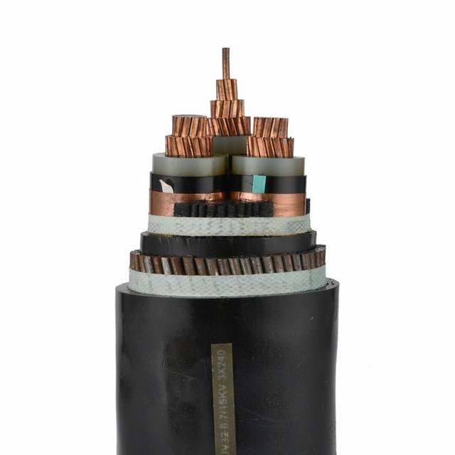  Núcleo de 1 o 3 núcleos, Conductor de cobre y aluminio aislante XLPE Cable de alimentación con tensión nominal 3.6/6kv-26/35kv
