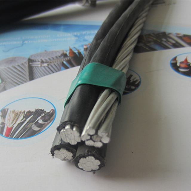  600V el aluminio con aislamiento XLPE PE impermeable negro Cables secundarios de caída del servicio