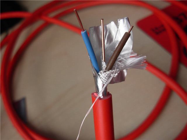  El cable conductor de cobre de la alarma de aislamiento de PVC fr-FR-Funda de PVC 2X1MM2
