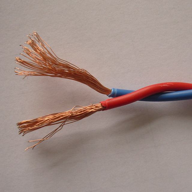  De cobre recubierto de PVC flexible de dos núcleos Cable flexible trenzado