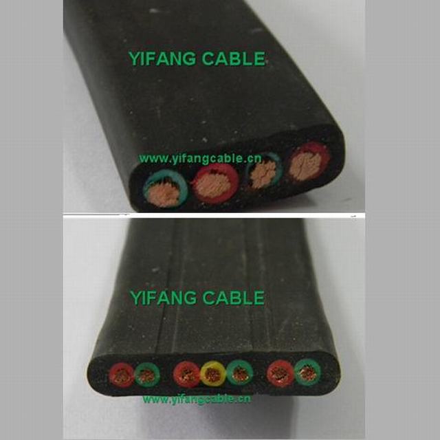  Câble plat flexible gaine en caoutchouc du câble de l'élévateur