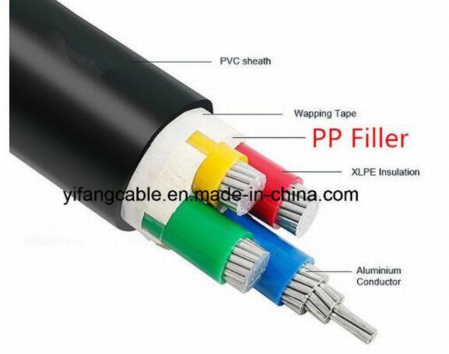  Multi-Coeurs isolés en polyéthylène réticulé Câble d'alimentation de l'aluminium Câble 4x70mm 4x150mm2