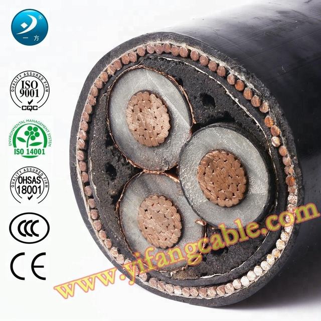  Yifang Mv Underground los cables de alimentación de energía exterior BS7835 - 6.35/11kv 3 Núcleos 35~400mm2 Swa
