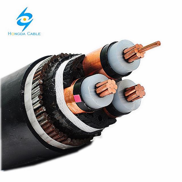  12.7 / 22kv cabo elétrico de Média Tensão 185mm2 95mm2 Cu cobre XLPE cabo subterrâneo