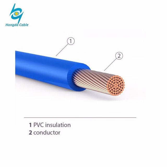  600V Type de cuivre isolés de PVC Thw Tw Electro câble métallique