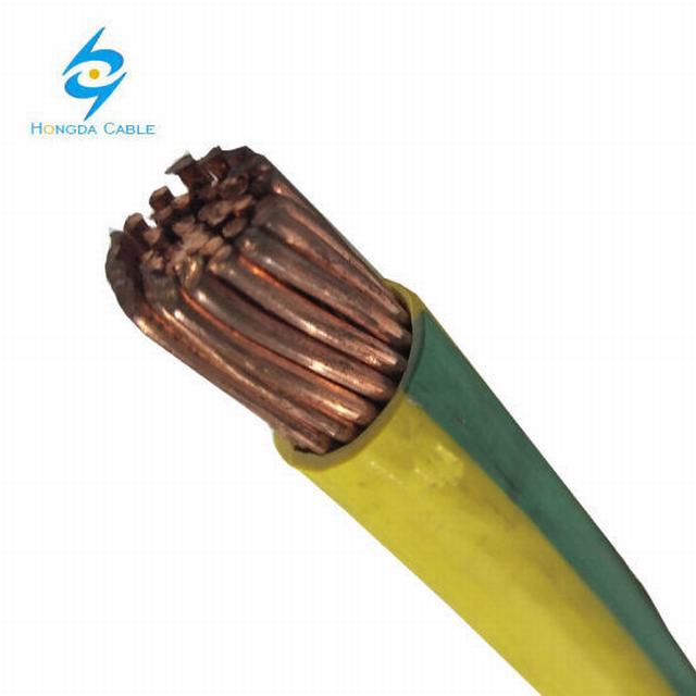 95mm jaune et vert du câble de terre isolés en PVC Câble en cuivre simple coeur