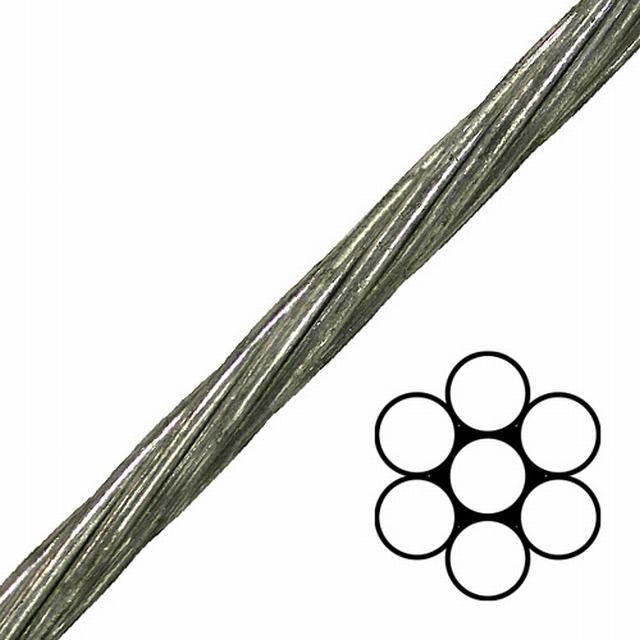  La norme ASTM A475 Brins de fil en acier galvanisé Guy 1X7, 1X19