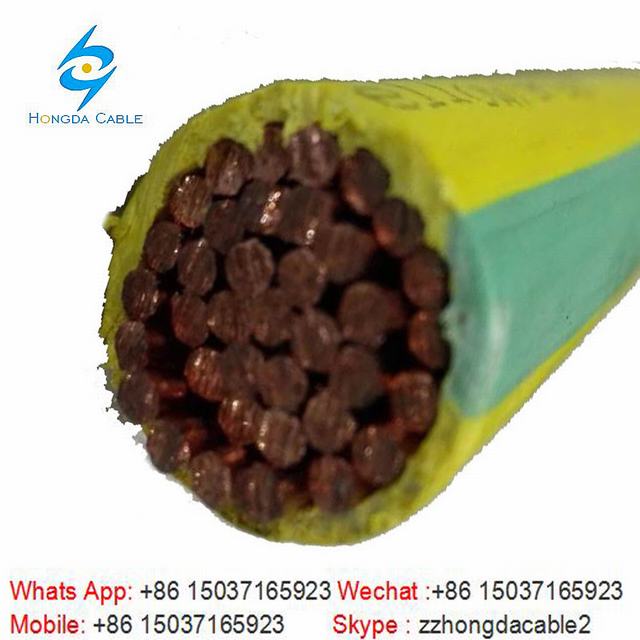 
                                 Câble de masse de la terre Green-Yellow fil isolé PVC                            