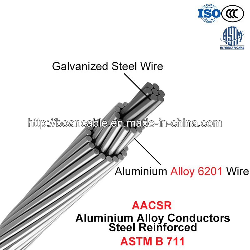  AACSR, acciaio dei conduttori della lega di alluminio di rinforzo (ASTM B711)