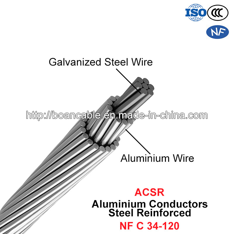  ACSR, conduttore, acciaio di alluminio dei conduttori di rinforzo (N-F C 34-120)