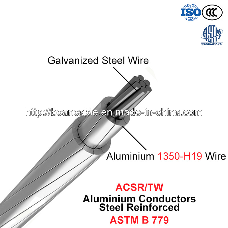  ACSR/TW, los conductores de aluminio reforzado de acero ASTM B (779)