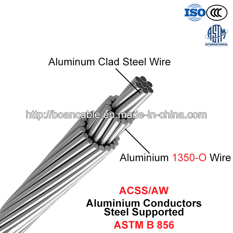  Acss/Aw, l'acciaio di alluminio dei conduttori ha supportato (ASTM B 856)